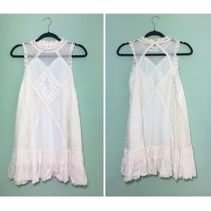Free People Cotton White Open Back Dress XS